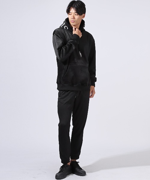 美品　RLX セットアップ　ハイブリッドダウン　パーカー　ジョガーパンツ　黒 joker セットアップ メンズ ストレッチ 上下セット パーカー