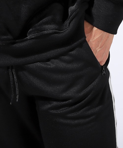 LUXSTYLE（ラグスタイル）の「2本ラインジップポケットジョガーパンツ（スウェットパンツ・メンズ・ブラックミックス/杢グレー/ブラック・M/L/XL）」の12枚目の写真