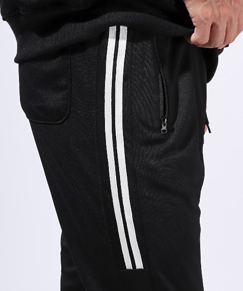 セール】2本ラインジップポケットジョガーパンツ（スウェット