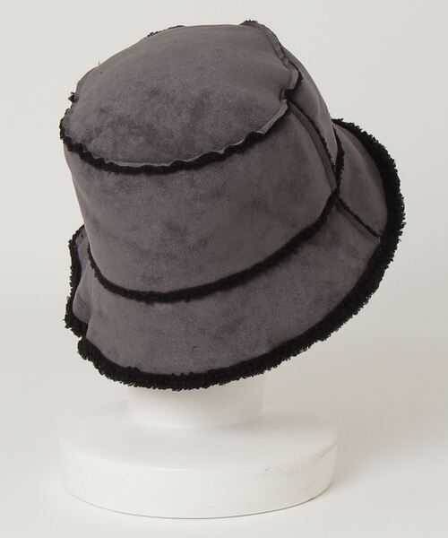 Minnetonka（ミネトンカ）の「【MINNETONKA/ミネトンカ】SUEDE BOA REVERSIBLE BUCKET HAT スエードボアリバーシブルハット（ハット・レディース・ブラウン/グリーン/アイボリー・FREE）」の4枚目の写真