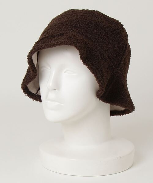 Minnetonka（ミネトンカ）の「【MINNETONKA/ミネトンカ】SUEDE BOA REVERSIBLE BUCKET HAT スエードボアリバーシブルハット（ハット・レディース・ブラウン/グリーン/アイボリー・FREE）」の6枚目の写真