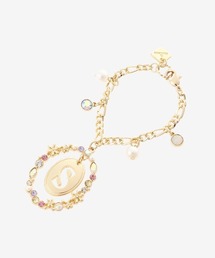 & chouette（アンドシュエット）の「オーバルフラワーイニシャルバッグチャーム(S)（キーホルダー）」