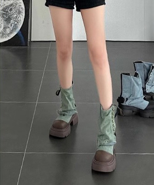 shoes365(シューズスリーシックスファイヴ)の「【shoes365】ブリティッシュスタイル厚底ブーツ(ブーツ・レディース・ブルー/ブラック/グリーン・22.5cm/23.0cm/23.5cm/24.0cm/24.5cm/25.0cm)」の15枚目の写真