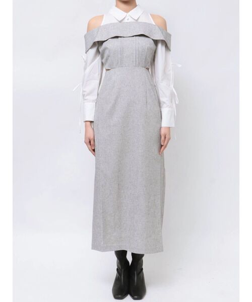 dazzlin(ダズリン)の「リボンシャツベアライクワンピース(ワンピース・レディース・グレー/ベージュ・SMALL/MEDIUM)」の14枚目の写真