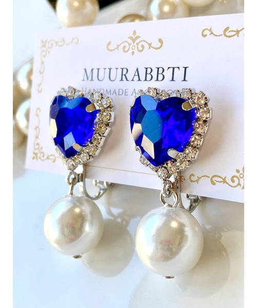 tone（トーン）の「【MUURABBTI】ハートビジューのパールイヤリング(MA)（イヤリング・レディース・レッド/グリーン/ピンク系その他/ブラック/ブルー・FREE）」の11枚目の写真