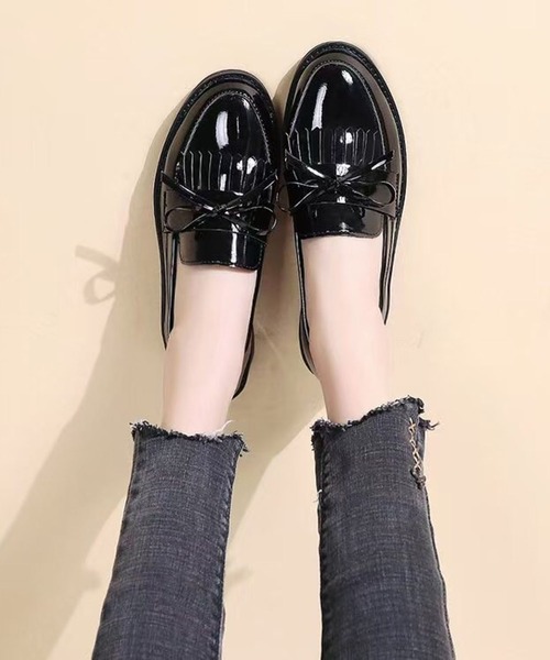 CALIFORNIA OUTFITTERS（カリフォルニア アウトフィッターズ）の「3-11A25 リボン ローファー モカシンシューズ（ローファー・レディース・ワイン/ブラック・40/38/36）」の7枚目の写真