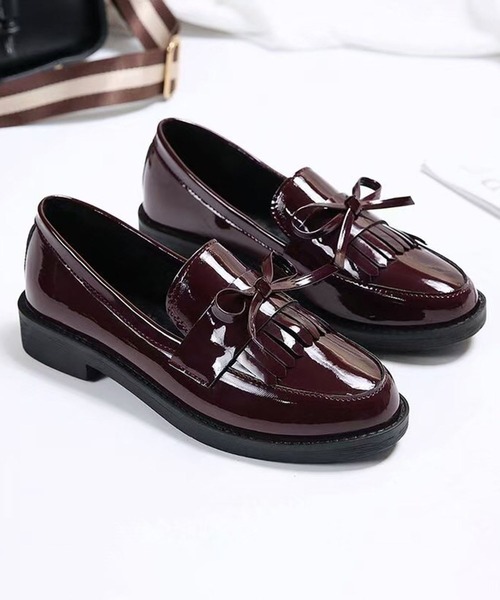 CALIFORNIA OUTFITTERS（カリフォルニア アウトフィッターズ）の「3-11A25 リボン ローファー モカシンシューズ（ローファー・レディース・ワイン/ブラック・40/38/36）」の4枚目の写真