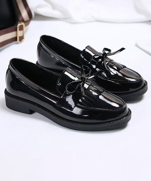 CALIFORNIA OUTFITTERS（カリフォルニア アウトフィッターズ）の「3-11A25 リボン ローファー モカシンシューズ（ローファー・レディース・ワイン/ブラック・40/38/36）」の3枚目の写真