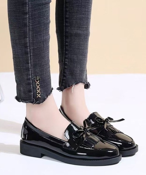 CALIFORNIA OUTFITTERS（カリフォルニア アウトフィッターズ）の「3-11A25 リボン ローファー モカシンシューズ（ローファー・レディース・ワイン/ブラック・40/38/36）」の8枚目の写真