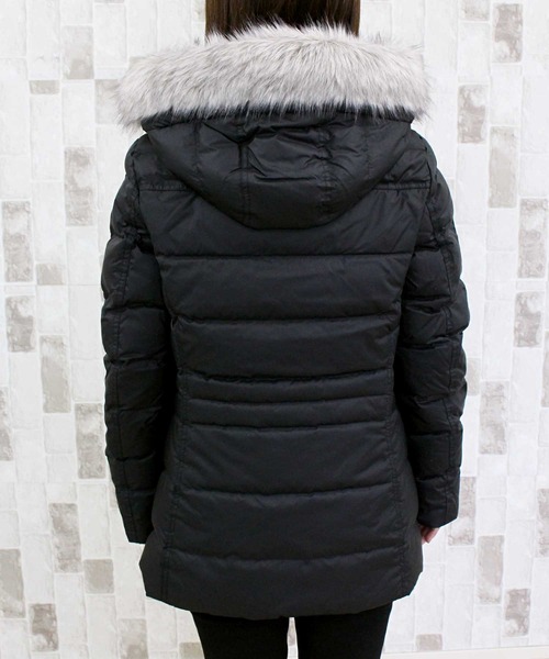 良品:トミーヒルフィガーダウンコートグレーS レギュラーヒルフィガー フーディ Woman's Regular Hilfiger
