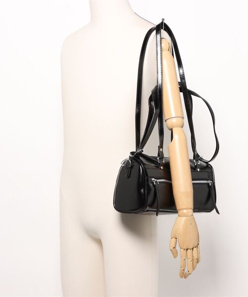 Figments（フィグメンツ）の「フェイクポケット合皮ボストンバッグ（ボストンバッグ・レディース・ブラック・FREE）」の17枚目の写真