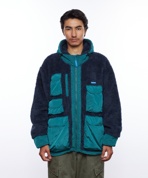 Liberaiders(リベレイダース)の「Liberaiders PILE FLEECE UTILITY JACKET(リベレイダース パイルフリース ユーティリティージャケット)(ミリタリージャケット・メンズ・ブラウン/ネイビー・LARGE/X-LARGE)」の2枚目の写真