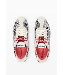 Desigual | RETROSNEAKERSNAKE レザースネークプリントローカットスニーカー(スニーカー)