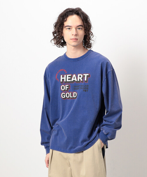 Purple&Yellow(パープルアンドイエロー)の「フロスト加工プリント長袖Tシャツ(Tシャツ/カットソー・メンズ・ブラック/ブルー/グリーン・SMALL/MEDIUM/LARGE)」の3枚目の写真