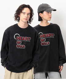 Purple&Yellow（パープルアンドイエロー）の「フロスト加工プリント長袖Ｔシャツ（Tシャツ/カットソー）」