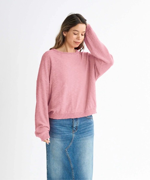 ロキシー ROXY SNUGGLY SWEATER （ピンク） セール】SNUGGLY SWEATER/ロキシーオフショルダースプリング