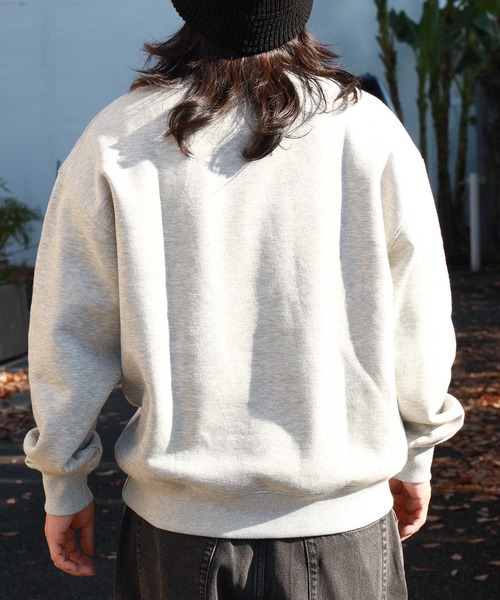 Right-on（ライトオン）の「【Refurbish】WEB限定 裏起毛デザインクルーネックスウェット（スウェット・メンズ・ネイビー/キナリ/ダークグレー/グレー・M/L）」の9枚目の写真