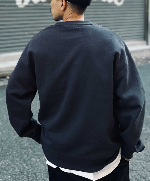 Right-on（ライトオン）の「【Refurbish】WEB限定 裏起毛デザインクルーネックスウェット（スウェット・メンズ・ネイビー/キナリ/ダークグレー/グレー・M/L）」の11枚目の写真