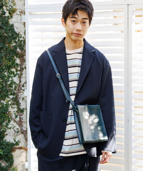 niko and...（ニコアンド）の「ステッチスクエアフェイクレザーショルダーバッグ（ショルダーバッグ・メンズ・ブラック/グリーン/ベージュ/ブラウン・FREE）」の15枚目の写真