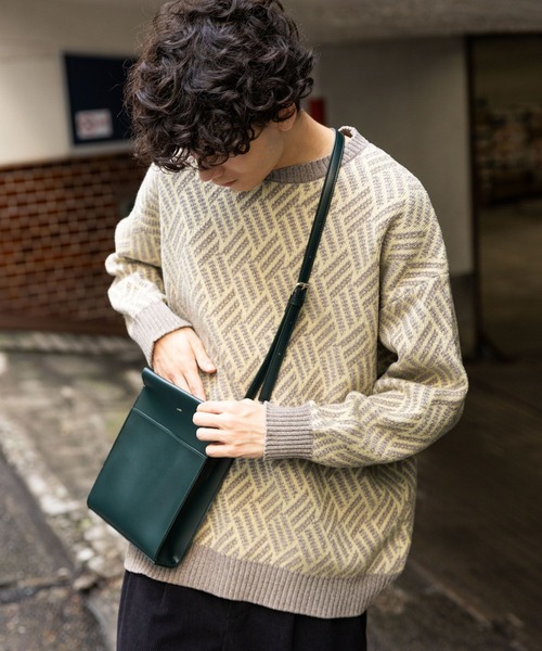 niko and...（ニコアンド）の「ステッチスクエアフェイクレザーショルダーバッグ（ショルダーバッグ・メンズ・ブラック/グリーン/ベージュ/ブラウン・FREE）」の17枚目の写真