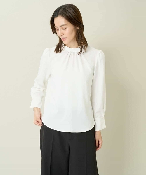 a.v.v（アーヴェヴェ）の「【洗える】ハイネックブラウス（シャツ/ブラウス・レディース・グレー系その他/ホワイト・34/42/36/40/38）」の15枚目の写真