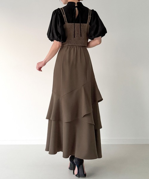 セール】ショートビスチェ+アシメマーメイドスカートset（セットアップ