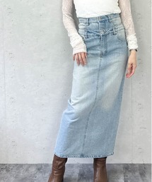 12OZデニムダブルウエストスカート