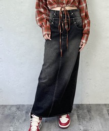 12OZデニムダブルウエストスカート