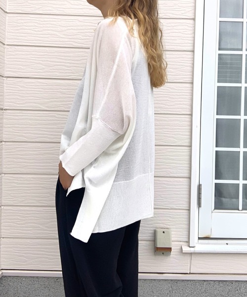 Q(キュー)の「接触冷感ボックスカーデ(カーディガン/ボレロ・レディース・ブラック/グリーン/ピンク/オレンジ系/ブラック系/アイボリー/ベージュ/ブルー・MEDIUM)」の11枚目の写真