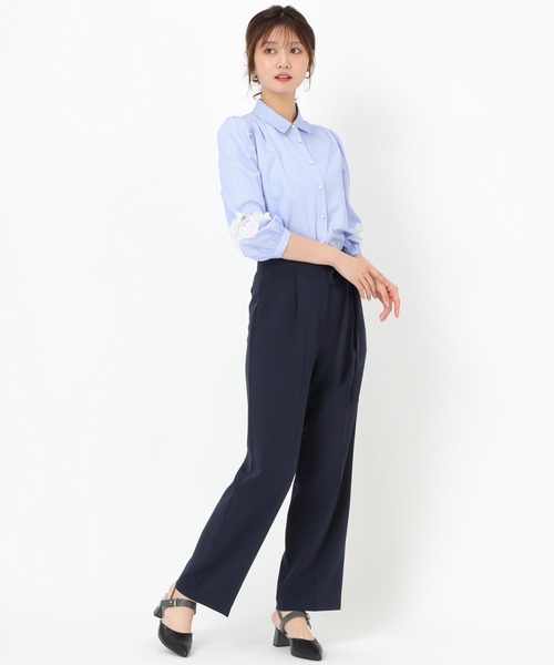 MISCH MASCH（ミッシュマッシュ）の「WEB限定  サイドリボンタックパンツ（その他パンツ・レディース・ネイビー/ライトブルー/ベージュ・S/L/M）」の8枚目の写真