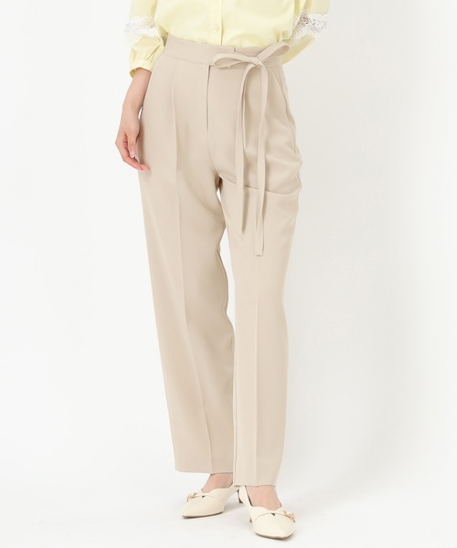 MISCH MASCH（ミッシュマッシュ）の「WEB限定  サイドリボンタックパンツ（その他パンツ・レディース・ネイビー/ライトブルー/ベージュ・S/L/M）」の13枚目の写真