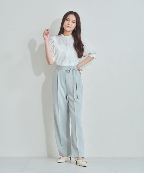 MISCH MASCH(ミッシュマッシュ)の「WEB限定 サイドリボンタックパンツ(その他パンツ・レディース・ネイビー/ライトブルー/ベージュ・S/L/M)」の14枚目の写真