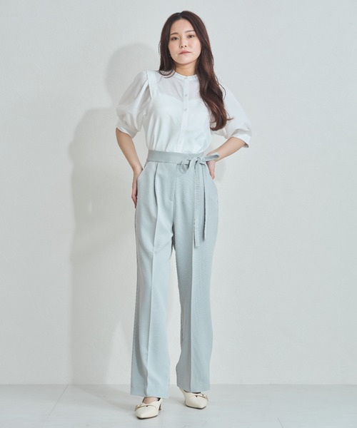 MISCH MASCH(ミッシュマッシュ)の「WEB限定 サイドリボンタックパンツ(その他パンツ・レディース・ネイビー/ライトブルー/ベージュ・S/L/M)」の16枚目の写真