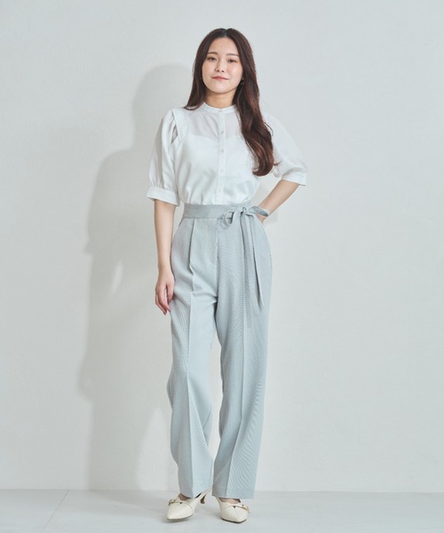 MISCH MASCH(ミッシュマッシュ)の「WEB限定 サイドリボンタックパンツ(その他パンツ・レディース・ネイビー/ライトブルー/ベージュ・S/L/M)」の18枚目の写真