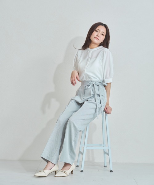 MISCH MASCH(ミッシュマッシュ)の「WEB限定 サイドリボンタックパンツ(その他パンツ・レディース・ネイビー/ライトブルー/ベージュ・S/L/M)」の20枚目の写真