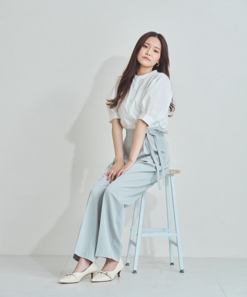 MISCH MASCH(ミッシュマッシュ)の「WEB限定 サイドリボンタックパンツ(その他パンツ・レディース・ネイビー/ライトブルー/ベージュ・S/L/M)」の21枚目の写真