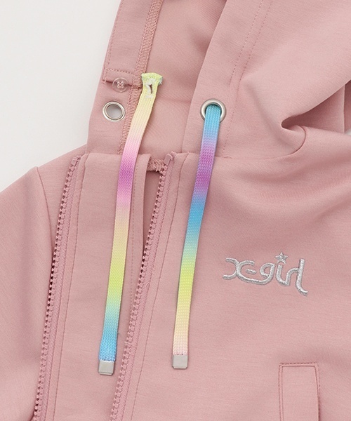 X-girl Stages(エックスガールステージス)の「エンボスロゴショート丈ジップパーカー(パーカー・キッズ・ピンク/オフホワイト/ブラック・100cm/90cm/80cm/110cm/130cm/120cm/140cm)」の17枚目の写真