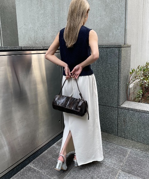 AIC.（エーアイシー）の「ダブルウエストリメイクデザイン裏毛スカート（スカート・レディース・オフホワイト/ネイビー・FREE）」の14枚目の写真
