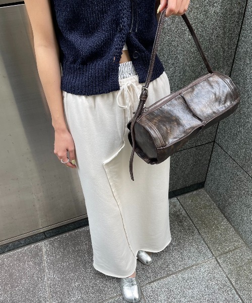 AIC.（エーアイシー）の「ダブルウエストリメイクデザイン裏毛スカート（スカート・レディース・オフホワイト/ネイビー・FREE）」の7枚目の写真