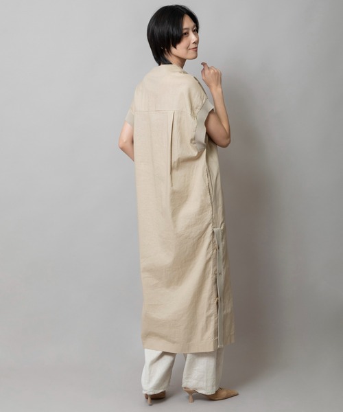 Munich(ミューニック)の「【吸水性・発散性】コットンリネンドッキングリブワンピース(ワンピース・レディース・ブラウン/ベージュ/ブラック・FREE)」の6枚目の写真