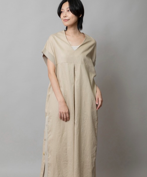 Munich(ミューニック)の「【吸水性・発散性】コットンリネンドッキングリブワンピース(ワンピース・レディース・ブラウン/ベージュ/ブラック・FREE)」の7枚目の写真