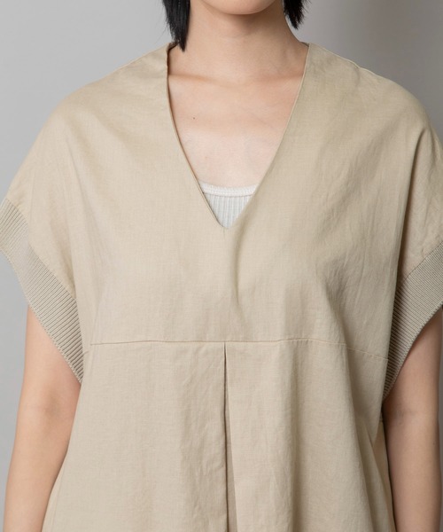 Munich(ミューニック)の「【吸水性・発散性】コットンリネンドッキングリブワンピース(ワンピース・レディース・ブラウン/ベージュ/ブラック・FREE)」の8枚目の写真