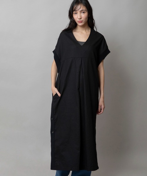 Munich(ミューニック)の「【吸水性・発散性】コットンリネンドッキングリブワンピース(ワンピース・レディース・ブラウン/ベージュ/ブラック・FREE)」の22枚目の写真