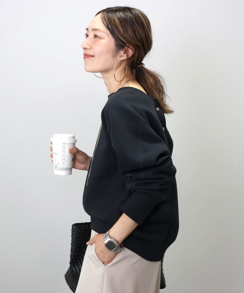 Aletta vita(アレッタビータ)の「ダンボールドットボタン2WAYカーディガン(カーディガン/ボレロ・レディース・ブラック/グレー系その他/カーキブラウン・FREE)」の10枚目の写真