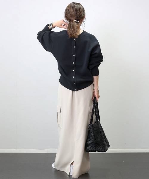 Aletta vita(アレッタビータ)の「ダンボールドットボタン2WAYカーディガン(カーディガン/ボレロ・レディース・ブラック/グレー系その他/カーキブラウン・FREE)」の16枚目の写真