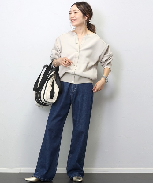 Aletta vita(アレッタビータ)の「ダンボールドットボタン2WAYカーディガン(カーディガン/ボレロ・レディース・ブラック/グレー系その他/カーキブラウン・FREE)」の22枚目の写真