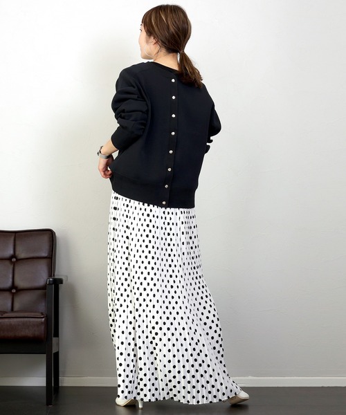 Aletta vita(アレッタビータ)の「ダンボールドットボタン2WAYカーディガン(カーディガン/ボレロ・レディース・ブラック/グレー系その他/カーキブラウン・FREE)」の21枚目の写真
