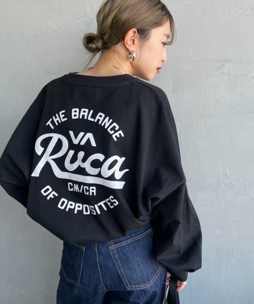 RVCA（ルーカ）の「[RVCA/ルーカ] サークルロゴ バックプリントロンＴ（Tシャツ/カットソー・レディース・カーキ/ブラック/ホワイト・XL/L/M）」の2枚目の写真