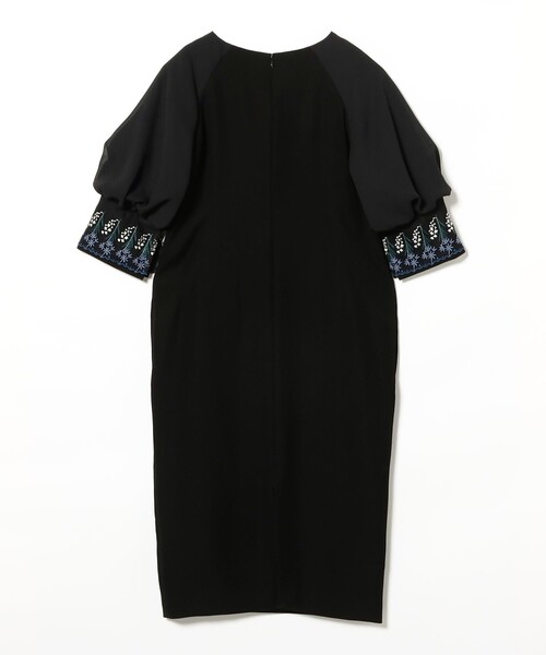 STUDIOUS LOKITHO エンブロイダリーレースネックドレス cord emb. Vneck dress(1 BLACK): LOKITHO: WOMENS｜ STUDIOUS