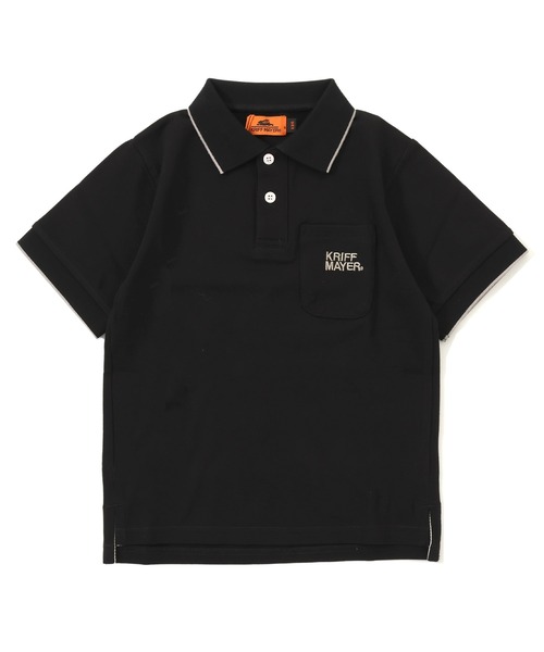 KRIFF MAYER Kid's Collection（クリフメイヤーキッズコレクション）の「リブラインカノコポロシャツ（ポロシャツ・キッズ・グレイッシュベージュ/グリーン/ブルー/ピンク/ブラック・120/130/140/150/160/170）」の2枚目の写真